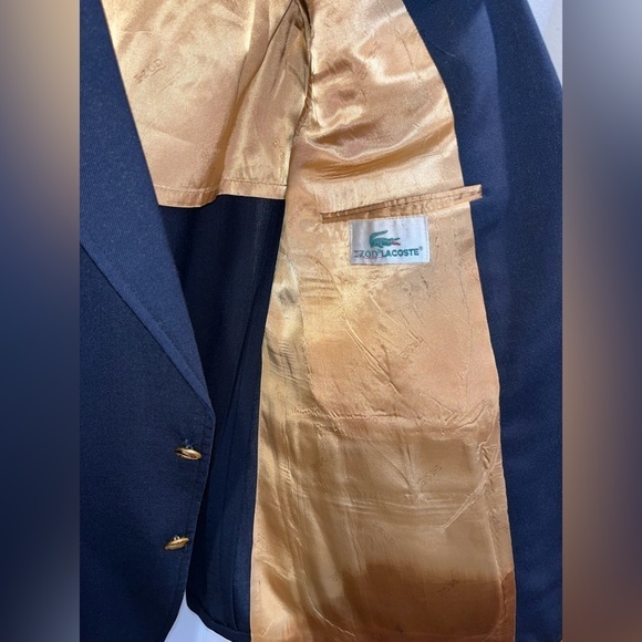 VTG Izod Lacoste Blazer Men's Blue Gold Buttons Single Breasted - Picture 9 of 12